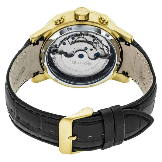 Heritor Hannibal Men's Automatic Semi-Skeleton Leather Watch, Style HERHR4104