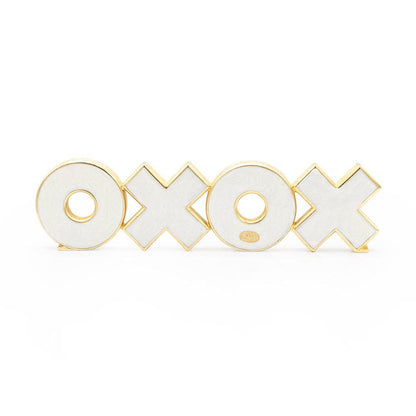 Jay Strongwater Avery Xoxo Swarovski Crystal Enamel Gold-Finished Tabletop Object, Opal