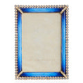 Jay Strongwater Lorraine Stone Edge 4" x 6" Crystal Enamel Picture Frame, Lapis