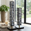 Decorative Objects Set of 2 - Black Resin Towers, 21/16 in.