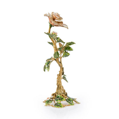 Jay Strongwater Eternity Rose Crystal Enamel Gold-Finished Tabletop Object