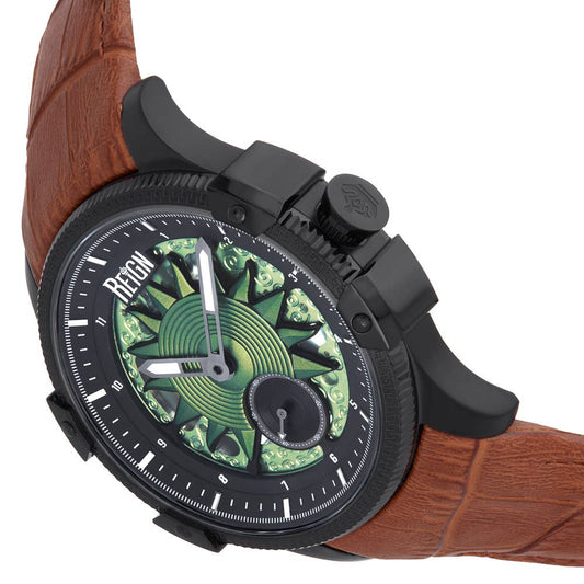 Reign Solstice Men's Automatic Skeleton Leather Watch