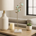 Decorative Object - Gold/Green Metal Stone Tree, 20 in.