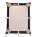 Jay Strongwater Geraldine Art Deco 5" x 7" Swarovski Crystal Enamel Picture Frame, Black Onyx