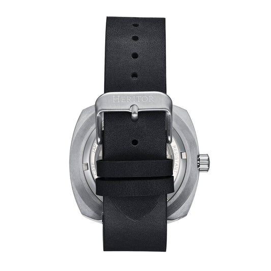 Heritor Davenport Men's Automatic Engraved-Case Leather Watch, Style HERHS3201