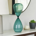 Decorative Object - Blue Glass Hourglass Sculpture, 17 in.
