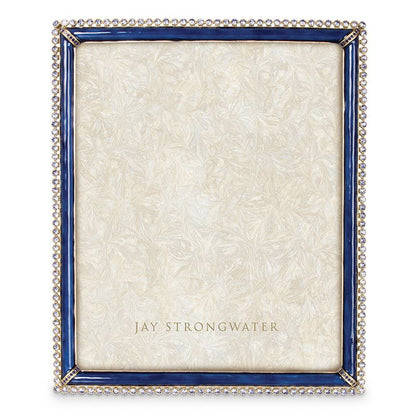 Jay Strongwater Laetitia Stone Edge Floral 8" x 10" Crystal Enamel Picture Frame, Delft Garden
