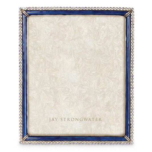 Jay Strongwater Laetitia Stone Edge Floral 8" x 10" Crystal Enamel Picture Frame, Delft Garden