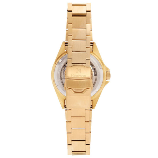 Heritor Calder Men's Automatic Date Bracelet Watch, Gold/Black