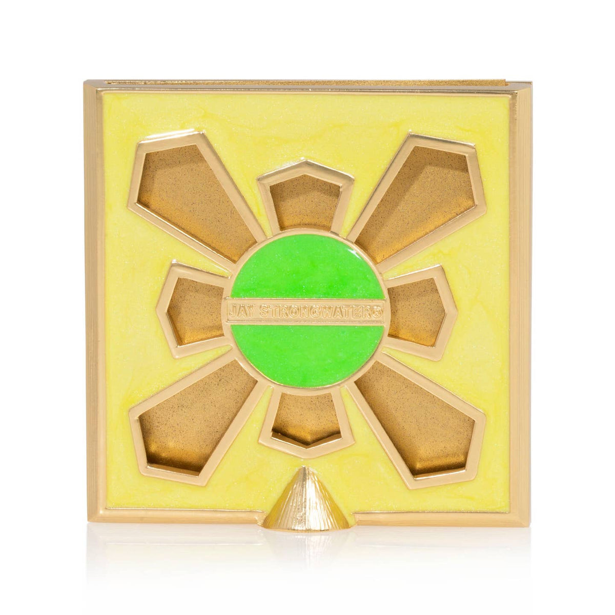 Jay Strongwater Leland Pavé Corner 2" Swarovski Crystal Enamel Picture Frame, Electric Green
