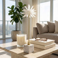 Sculpture - White Metal Starburst Crystal-Inspired, 20 in.