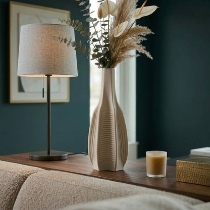 Decorative Vase - Ivory Ceramic Small 3D Printed, 14 in.