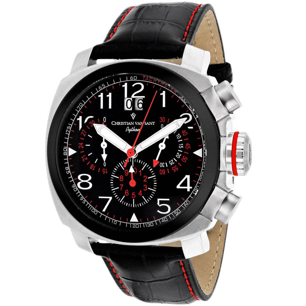 Christian Van Sant Grand Men's Watch, Python Black Dial