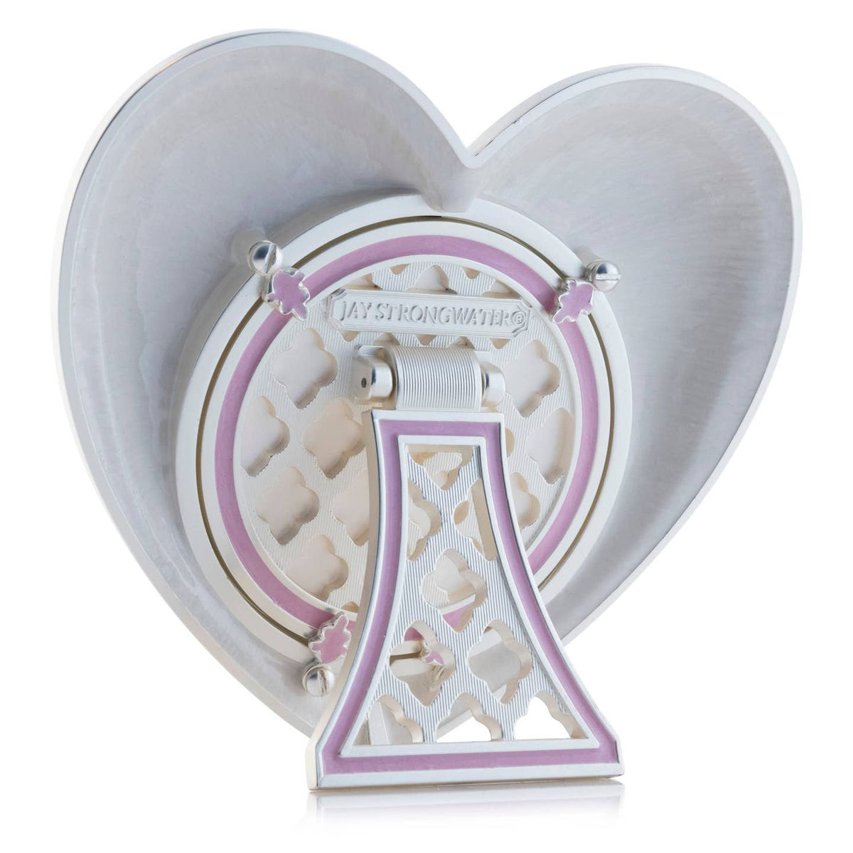 Jay Strongwater Chantal Heart Swarovski Crystal Enamel Picture Frame, Pink