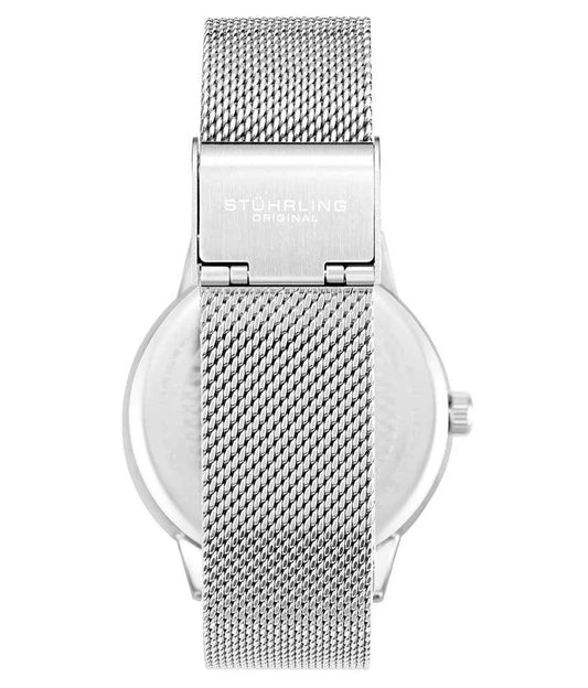 Stuhrling Original Dorset 3904 Women's Quartz Watch, 38mm, Silver Dial, Silver-Tone Mesh Bracelet