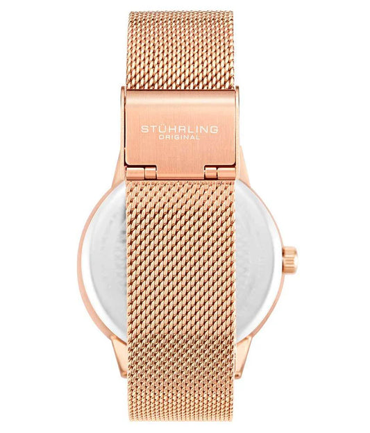 Stuhrling Original Dorset 3904 Women's Quartz Watch, 38mm, White Dial, Silver-Tone Mesh Bracelet