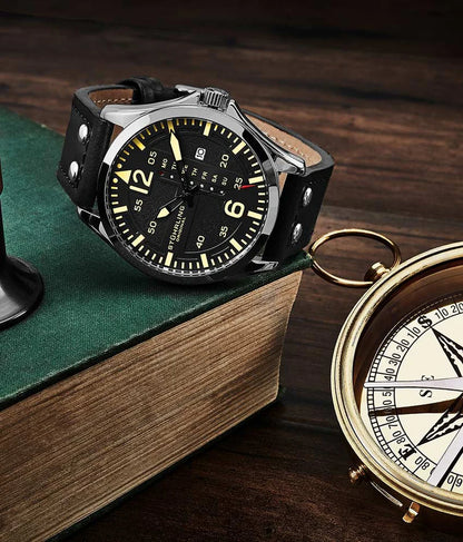 Stuhrling Original Aeronaut Men's Quartz Aviator Watch, 43mm