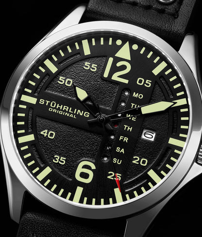 Stuhrling Original Aeronaut Men's Quartz Aviator Watch, 43mm
