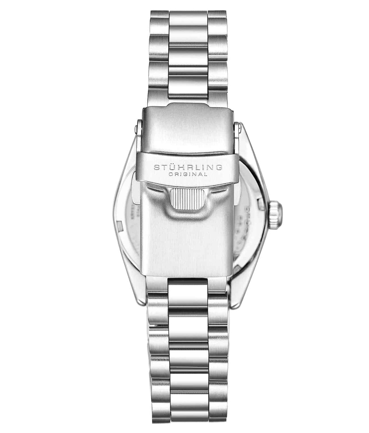 Stuhrling Original Lineage Women's Quartz Watch, 31mm, Silver Mother-of-Pearl Dial, Silver-Tone Stainless Steel Bracelet, Crystal-Accented Bezel