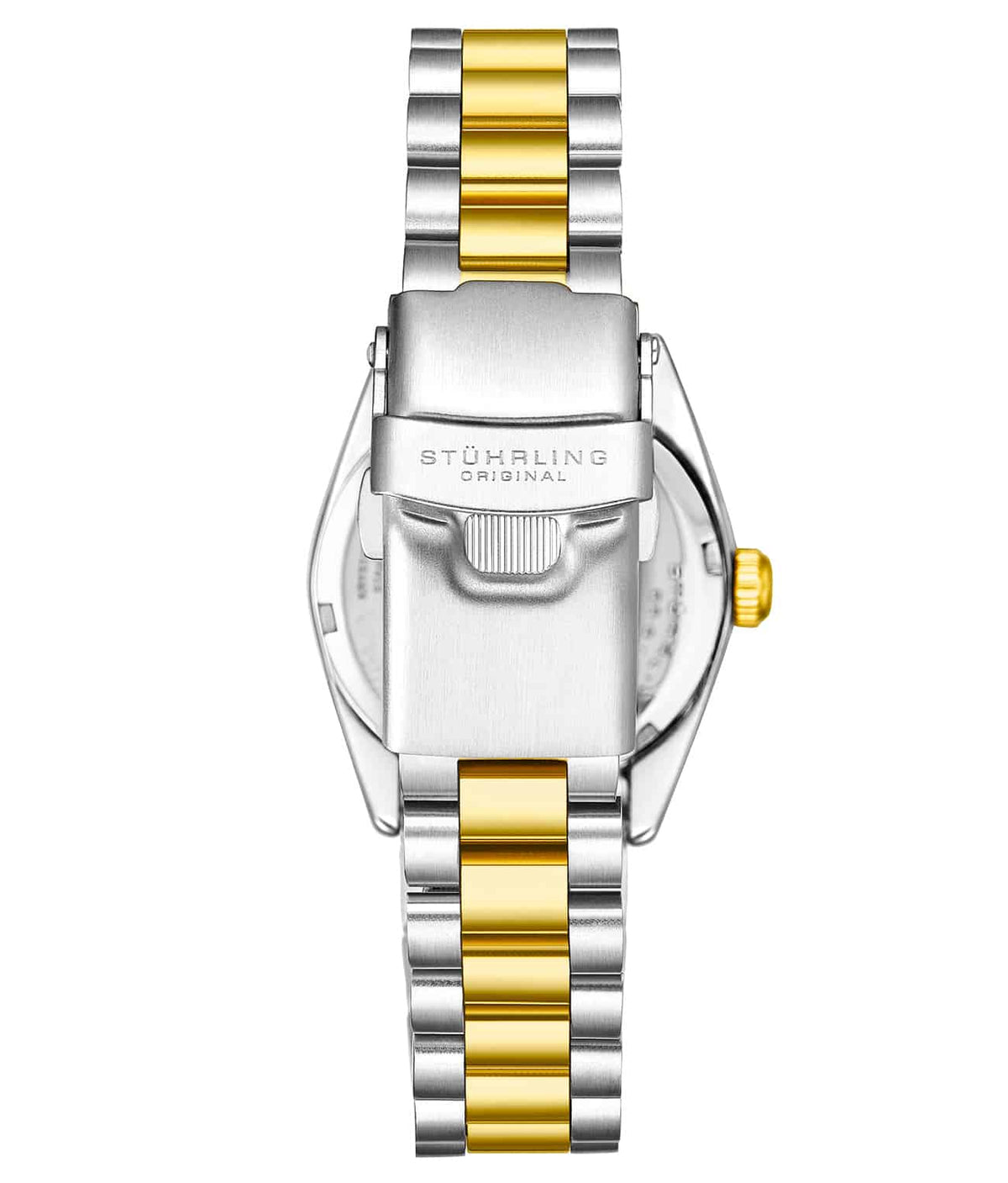 Stuhrling Original Lineage Women's Quartz Watch, 31mm, Silver Mother-of-Pearl Dial, Two-Tone Gold & Silver Bracelet, Crystal-Accented Bezel