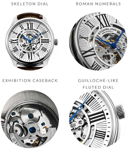 Stuhrling Original Atrium 3942 Men's Automatic Skeleton Watch, 42mm, Style FEFWE