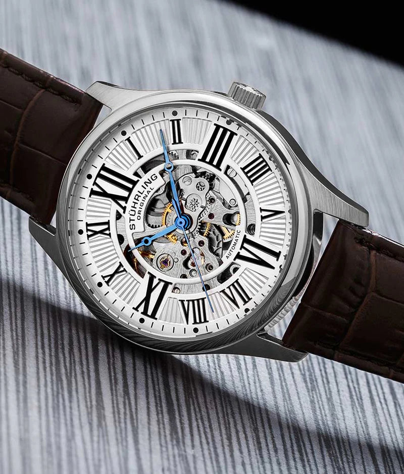 Stuhrling Original Atrium 3942 Men's Automatic Skeleton Watch, 42mm, Style FEFWE
