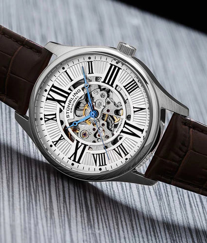 Stuhrling Original Atrium 3942 Men's Automatic Skeleton Watch, 42mm, Style FEFWE