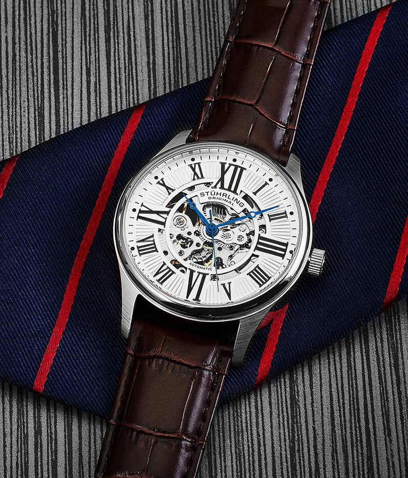 Stuhrling Original Atrium 3942 Men's Automatic Skeleton Watch, 42mm, Style FEFWE