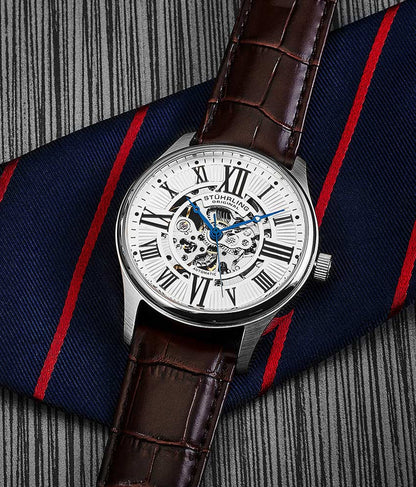 Stuhrling Original Atrium 3942 Men's Automatic Skeleton Watch, 42mm, Style FEFWE