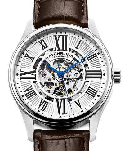 Stuhrling Original Atrium 3942 Men's Automatic Skeleton Watch, 42mm, Style FEFWE