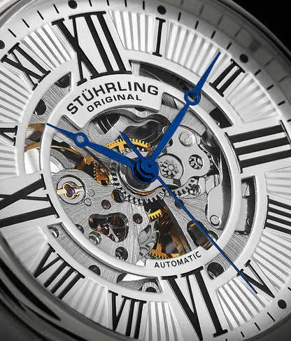 Stuhrling Original Atrium 3942 Men's Automatic Skeleton Watch, 42mm, Style FEFWE