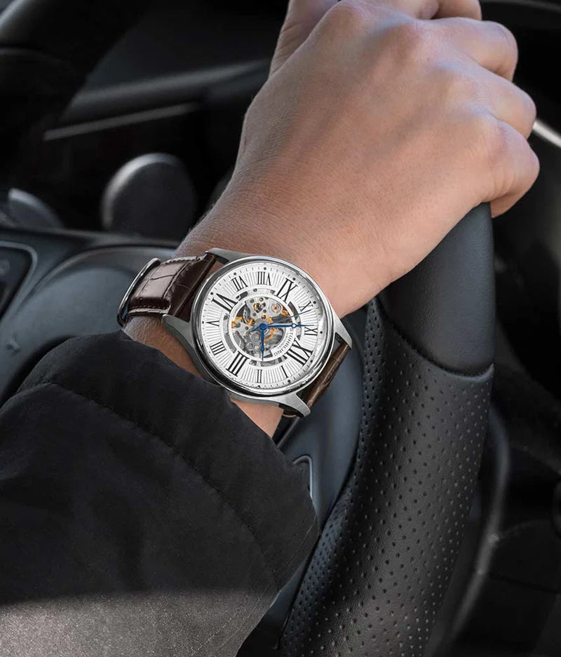 Stuhrling Original Atrium 3942 Men's Automatic Skeleton Watch, 42mm, Style FEFWE