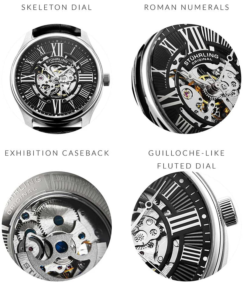 Stuhrling Original Atrium 3942 Men's Automatic Skeleton Watch, 42mm, Style GB6AX
