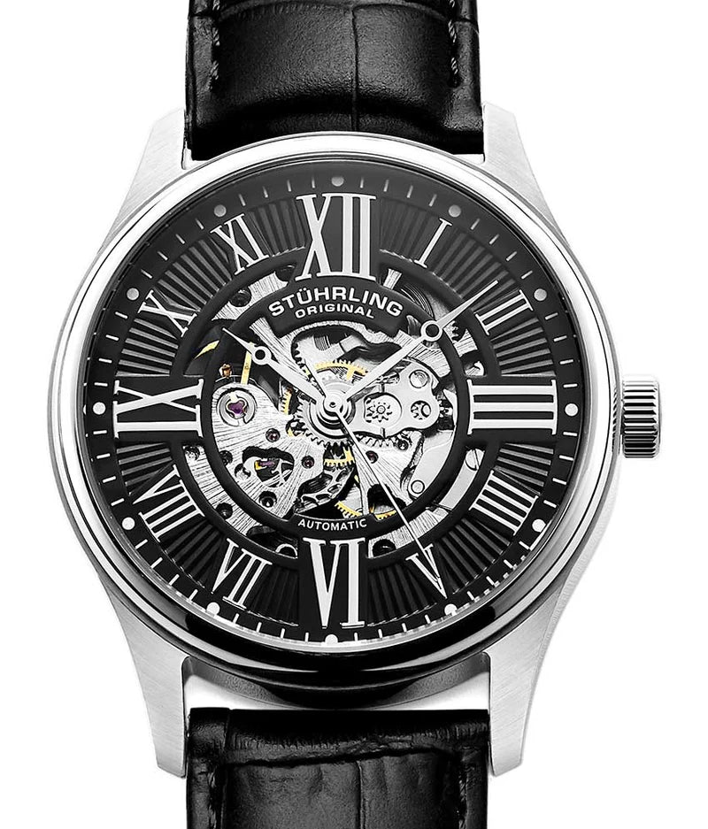 Stuhrling Original Atrium 3942 Men's Automatic Skeleton Watch, 42mm, Style GB6AX