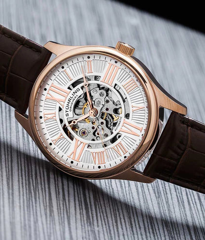 Stuhrling Original Atrium 3942 Men's Automatic Skeleton Watch, 42mm, Style GB6AX