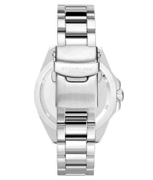Stuhrling Original Depthmaster 3950A Men's Quartz Diver Watch, Blue Dial, Stainless Steel Bracelet