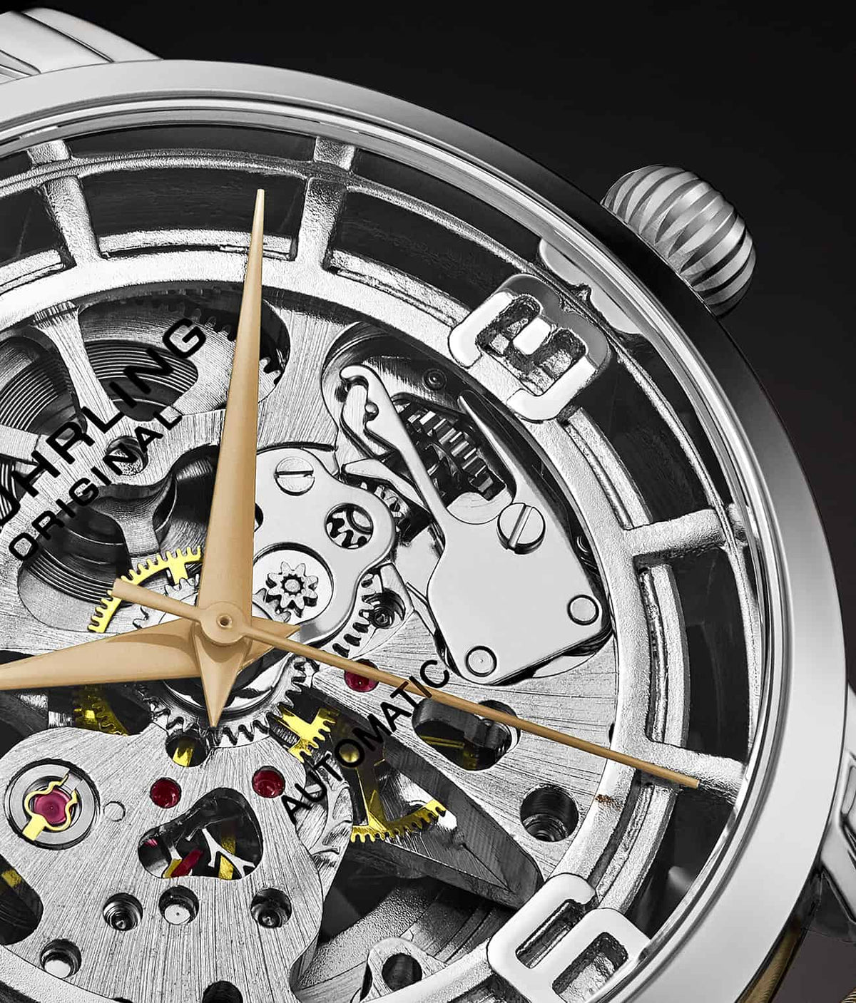 Stuhrling Original Winchester 3982 Women's Automatic Watch, 40mm, Silver Dial, Cream Leather Strap, Skeleton Dial