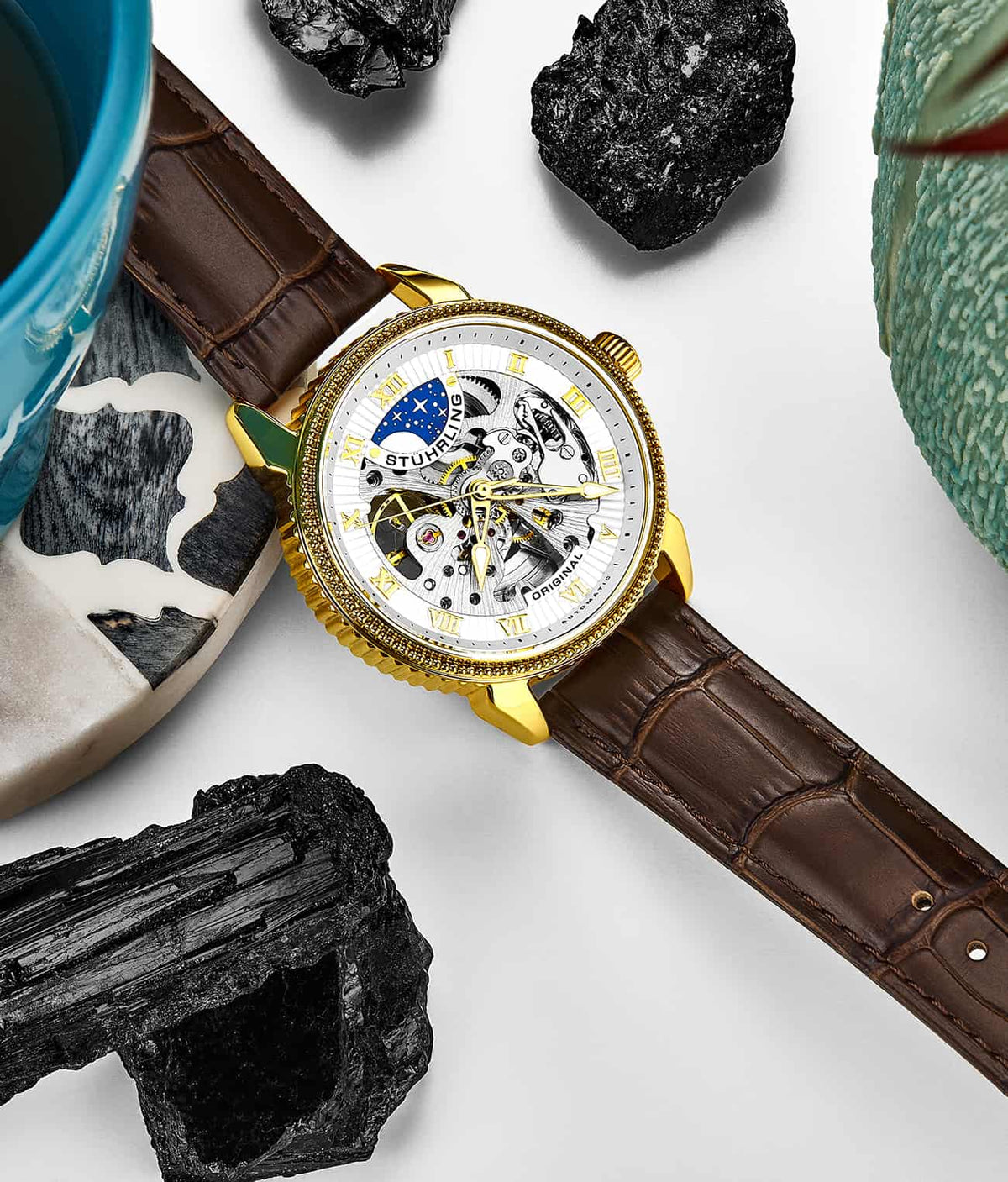 Stuhrling Original Special Reserve 3983 Men's Automatic Skeleton Watch, 40mm, Style XPBPT