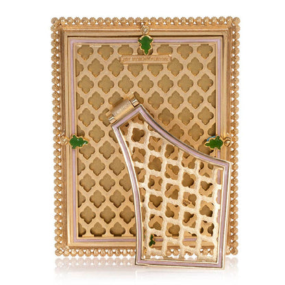 Jay Strongwater Lucas Stone Edge 5" x 7" Swarovski Crystal Enamel Picture Frame, Flora