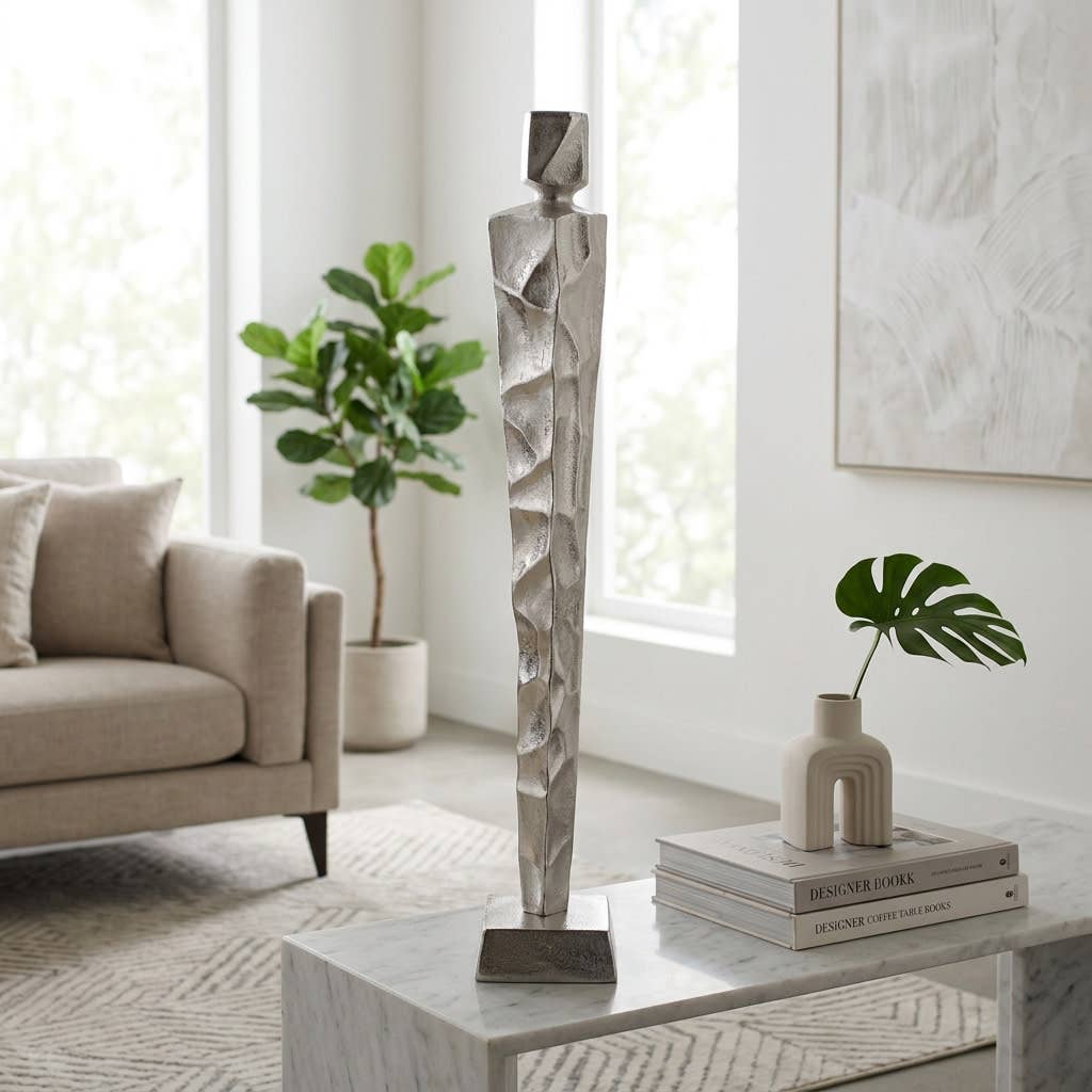 Decorative Sculpture - Silver Aluminum Statuary, 32 in.