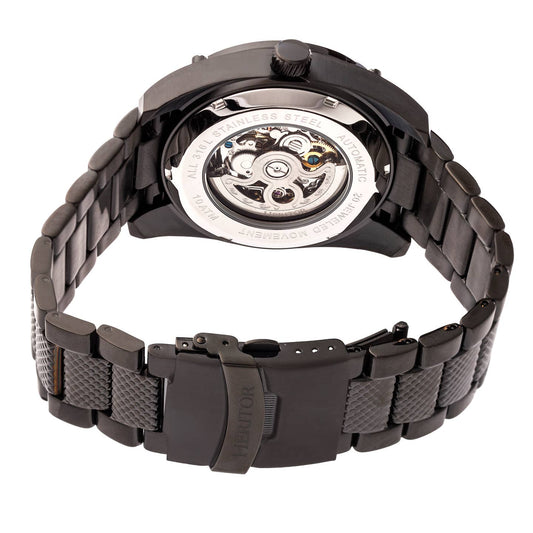 Heritor Daniels Men's Automatic Semi-Skeleton Bracelet Watch, Black