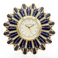 Jay Strongwater Clarence Art Deco Bumble Bee Swarovski Crystal Enamel Gold-Finished Table Clock, Delft Garden
