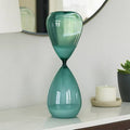 Decorative Object - Blue Glass Hourglass Sculpture, 14 in.