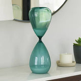 Decorative Object - Blue Glass Hourglass Sculpture, 14 in.
