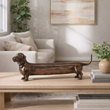 Decorative Figurine - Bronze Metal Dachsund Dog, 18 in.