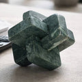 Sculpture - Green Marble Interlocking Knot Accent, 6 in.