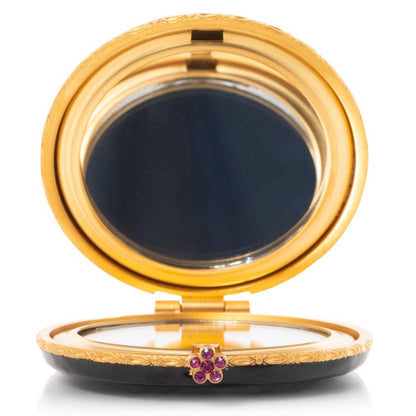 Jay Strongwater Jayla Butterfly Compact Mirror, Rainbow Swarovski Crystal Enamel Gold-Finished
