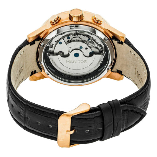 Heritor Hannibal Men's Automatic Semi-Skeleton Leather Watch, Style HERHR4106