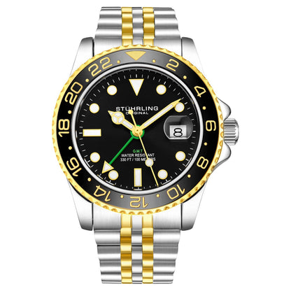 Stuhrling Original Meridian GMT Men's Quartz GMT Watch, 42mm, Style P568V