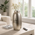 Decorative Vase - Silver Metal Antique Finish, 24 in.
